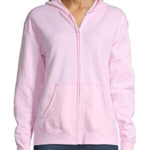 Hanes EcoSmart Women's Full-Zip Fleece Hoodie - Pink Sz XXL 925254